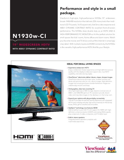 ViewSonic N1930w-CI Manual - cover page