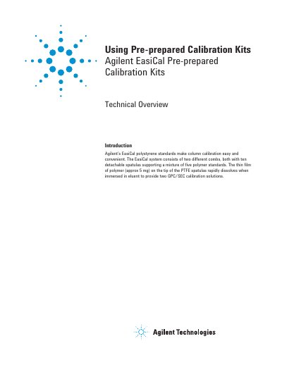 Agilent EasiCal PS-1/PS-2 Pre-prepared Calibration Kits Technical Overview