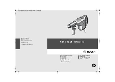 Bosch GBH 7-46 DE Professional User Manual - cover page