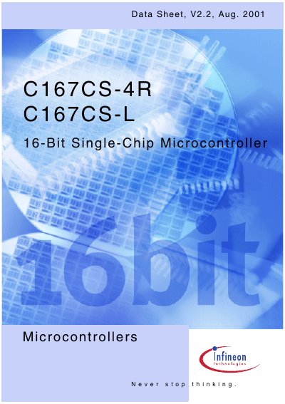 Infineon C167CS-4R/C167CS-L Datasheet - cover page