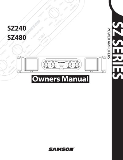 SAMSON SZ240/SZ480 User Manual - cover page