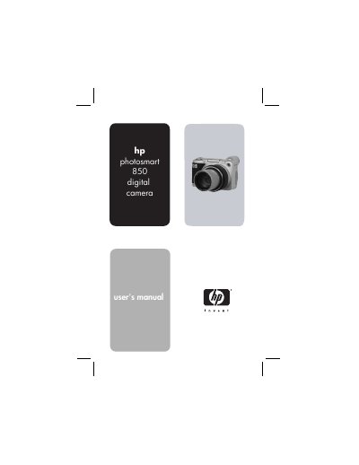 HP Photosmart 850 Digital Camera User Manual - cover page