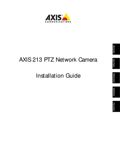 Axis 213 PTZ Network Camera Installation Guide - cover page