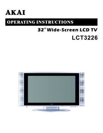 AKAI LCT3226 32" LCD TV Operating Instructions - cover page