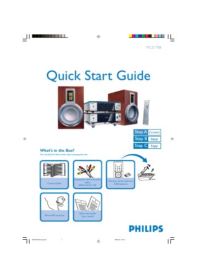 Philips MCD 708 Quick Start Guide - cover page