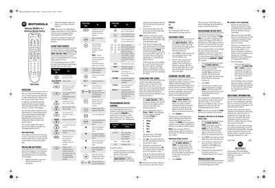 Motorola DRC800 4-in-1 Universal Remote Control User Guide