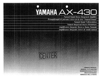 Yamaha AX-430 Integrated Amplifier Owner's Manual - cover page