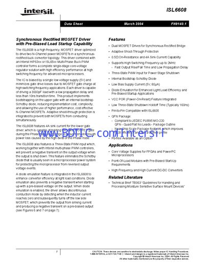 Intersil ISL6608 Datasheet - cover page