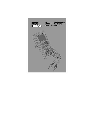 IDEAL 33-891 SecuriTEST CCTV Tester User's Manual - cover page