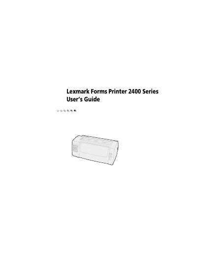 Lexmark 2400 Series Forms Printer User Guide - cover page