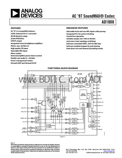 Analog Devices AD1888 Datasheet - cover page