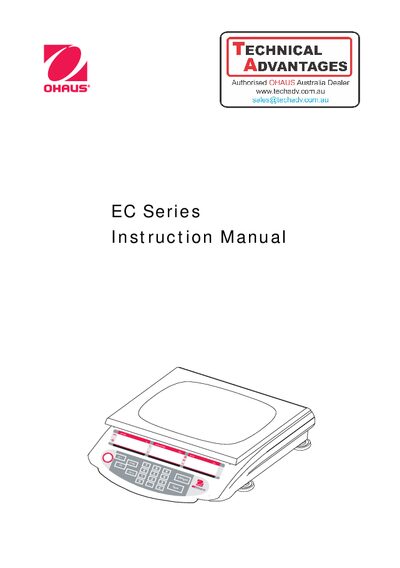 Ohaus EC Series Electronic Scale User Manual - cover page