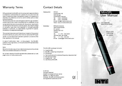 NTI MiniSPL User Manual - cover page