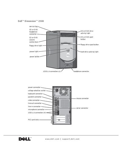 Dell Dimension 2300 Desktop Service Manual - cover page