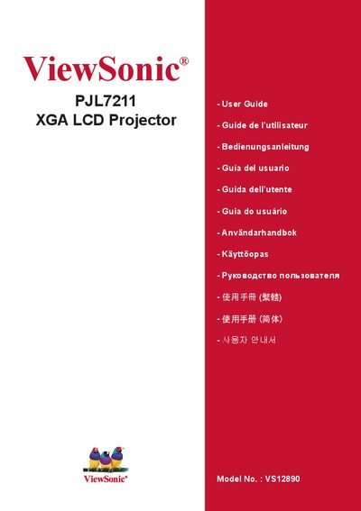 ViewSonic PJL7211 XGA LCD Projector User Guide - cover page