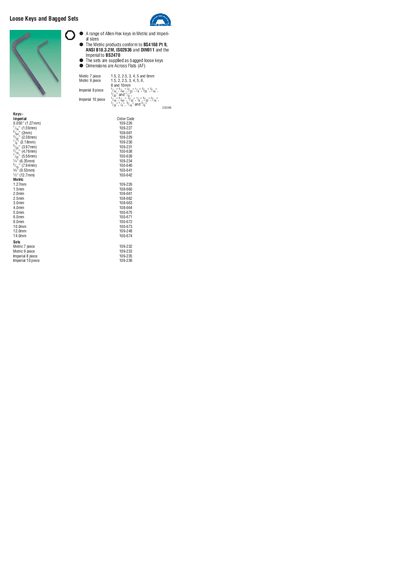 Q-MAX Loose Keys Bagged Sets Product Leaflet - cover page
