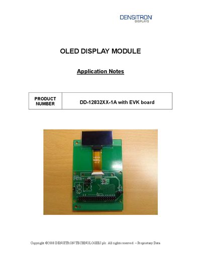 Densitron DD-12832XX-1A OLED Display Module Application Notes - cover page