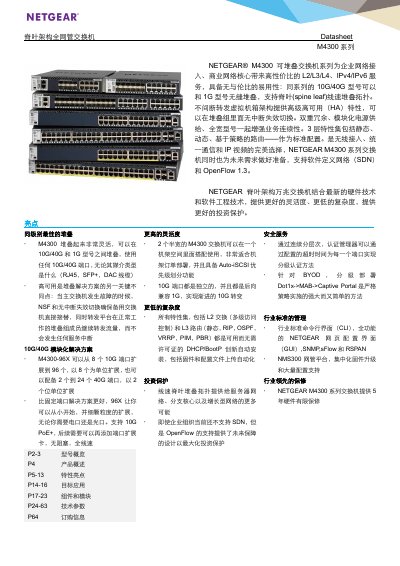 NETGEAR M4300 Series Switch Datasheet