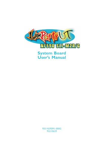 LANParty UT NF590 SLI-M2R/G motherboard user manual(1) - cover page