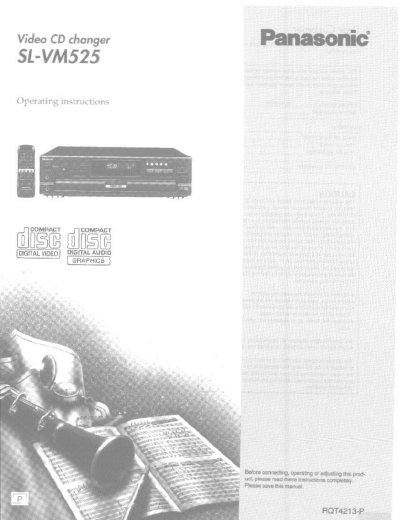 Panasonic SL-VM525 Video CD Changer Operating Instructions - cover page
