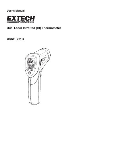 Extech Model 42511 Dual Laser IR Thermometer User's Manual - cover page