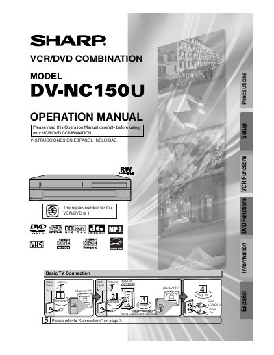 Sharp DV-NC150U VCR/DVD Combination Operation Manual - cover page