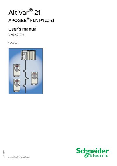Schneider Electric Altivar 21 APOGEE FLN P1 Card User Manual - cover page