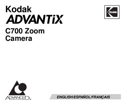 Kodak C700 Zoom Camera User Manual - cover page