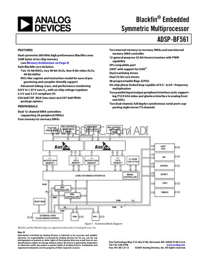 Analog Devices ADSP-BF561 Handbook - cover page
