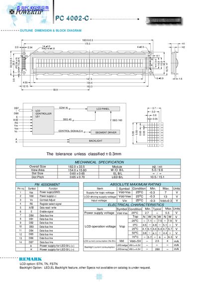 ROWERTIP PC 4002-C Datasheet - cover page
