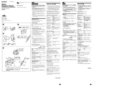 Sony WM-FX888 Walkman User Manual - cover page