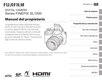 Fujifilm FinePix SL1000 Digital Camera User Manual