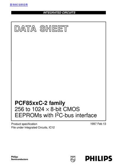 Philips PCF85xxC-2 Family Datasheet - cover page