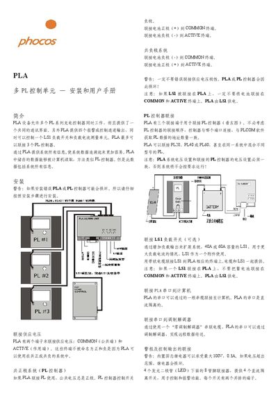 Phocos PLA Control Unit Installation and User Manual