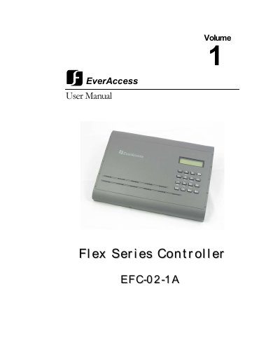 EverFocus EFC-02-1A Access Controller Instruction Guide - cover page