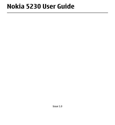 Nokia 5230 User Guide - cover page