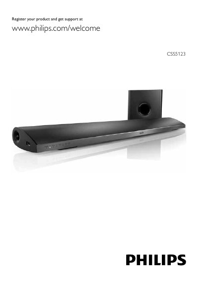 Philips CSS5123 Echo Soundbar User Guide - cover page