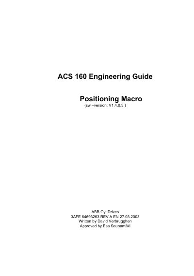 ABB ACS 160 Engineering Guide - cover page