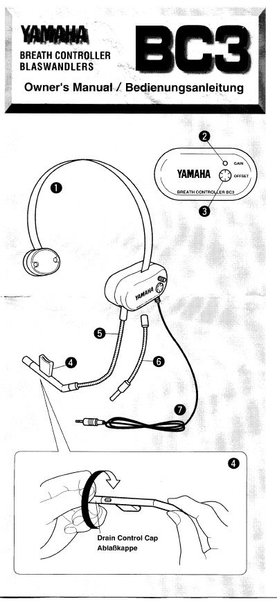 Yamaha BC3 Breath Controller User Manual - cover page