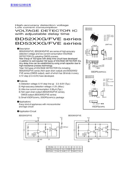 BD52XXG/FVE series BD53XXG/FVE series VOLTAGE DETECTOR IC - cover page