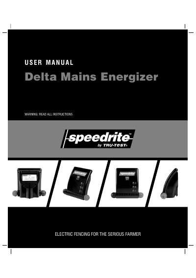 Tru-Test Delta Mains Energizer User Manual - cover page