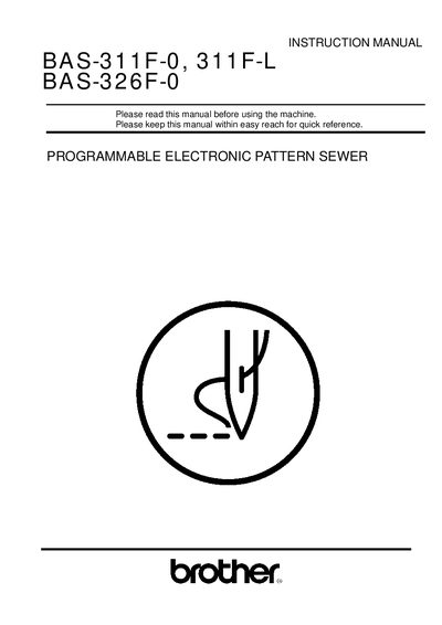 Brother BAS-311F-0 / 311F-L / 326F-0 Instruction Manual - cover page