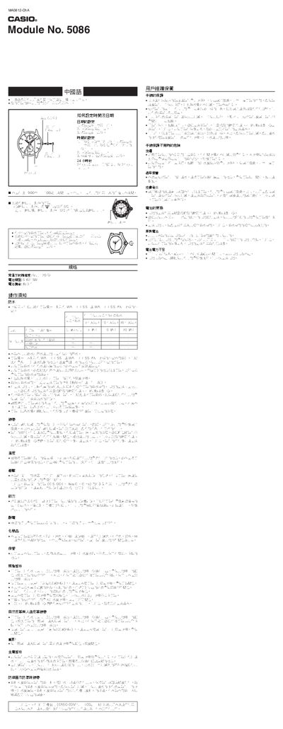 CASIO5086 Manual - cover page