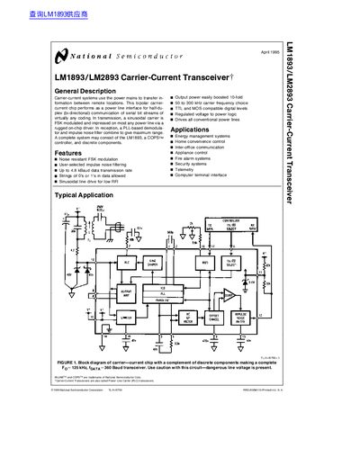 National Semiconductor LM1893/LM2893 Carrier-Current Transceiver Handbook