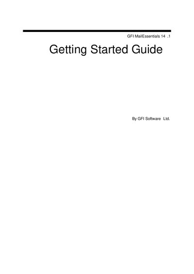 GFI MailEssentials Getting Started Guide