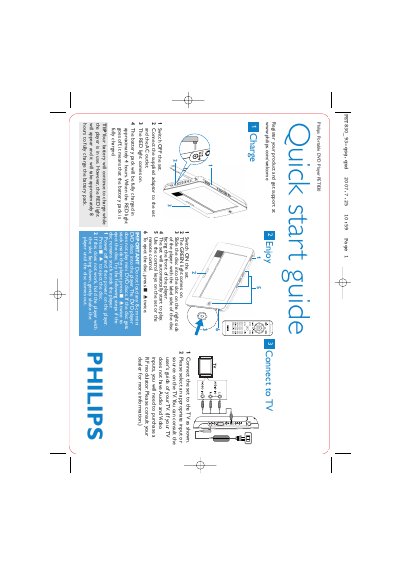Philips PET830 Portable DVD Player Quick Start Guide