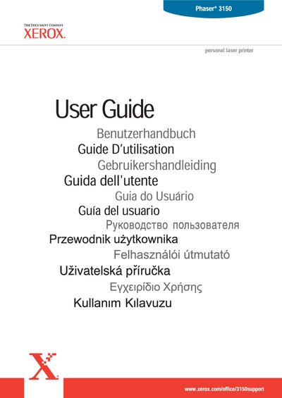 Xerox Phaser 3150 User Manual - cover page