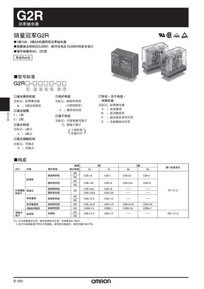 Omron G2R Power Relay Manual