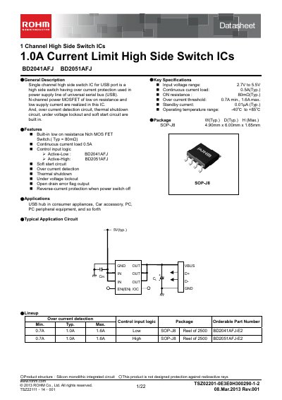 ROHM BD2051AFJ/BD2041AFJ/BD6519FJ handbook - cover page