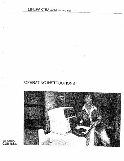 Physio-Control LIFEPAK 9A Defibrillator/Monitor Operating Instructions - cover page